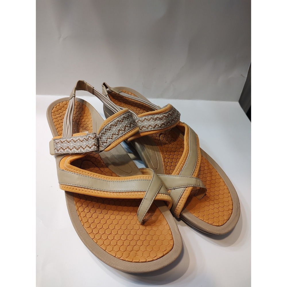 Baretraps Denni Slide Sandal Beige Orange Straps Comfort Sandal Women Sz 11